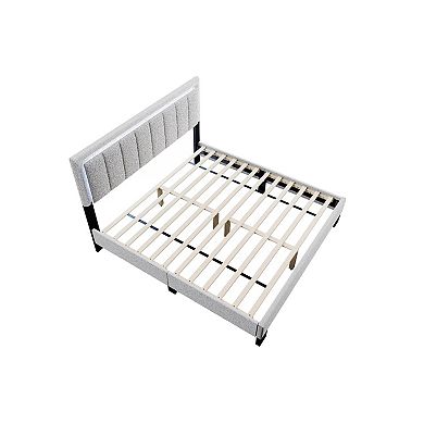 Jiana Bed, Wool Upholstery, LED Headboard