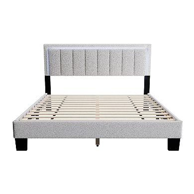 Jiana Bed, Wool Upholstery, LED Headboard