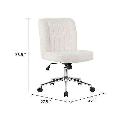 Adjustable Height Office Chair, Boucle, Nylon Casters