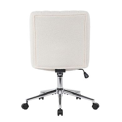 Adjustable Height Office Chair, Boucle, Nylon Casters