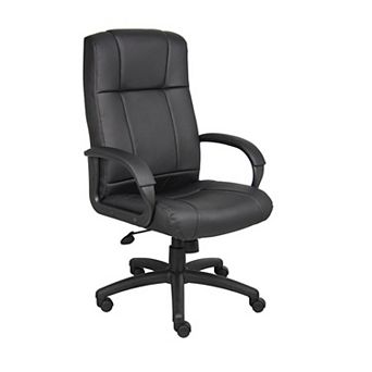 Executive High Back Office Chair, Black Soft Vinyl, Lumbar Support