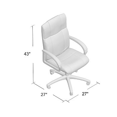 Executive High Back Office Chair, Black Soft Vinyl, Lumbar Support