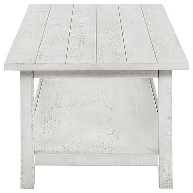 Ayne Coffee Table, 1 Bottom Shelf, Distressed Wood
