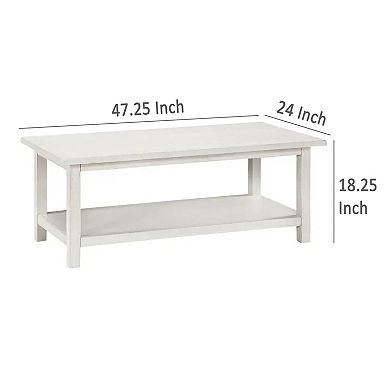 Ayne Coffee Table, 1 Bottom Shelf, Distressed Wood