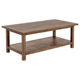 Ayne Coffee Table, 1 Bottom Shelf, Distressed Wood