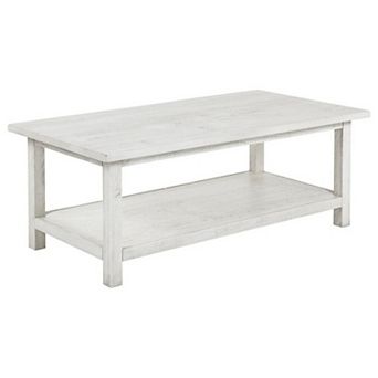 Ayne Coffee Table, 1 Bottom Shelf, Distressed Wood