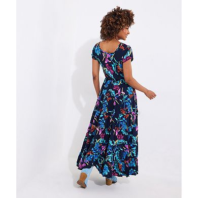Joe Browns Women's Plus Size Short Sleeve Flowy Maxi Dress