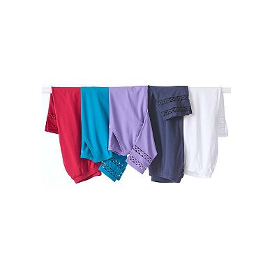Catherines Women's Plus Size Suprema 3/4 Sleeve V-Neck Crochet Trim Tee