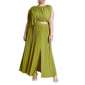 ELOQUII Women's Plus Size Asym Bodice Maxi Dress