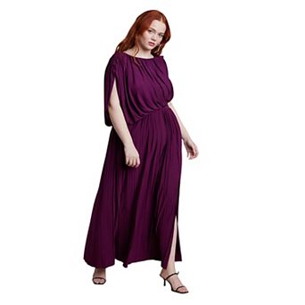 ELOQUII Women's Plus Size Asym Bodice Maxi Dress