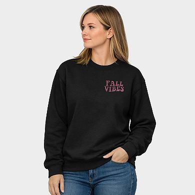 Embroidered Fall Vibes Retro - Women's Graphic Sweatshirt