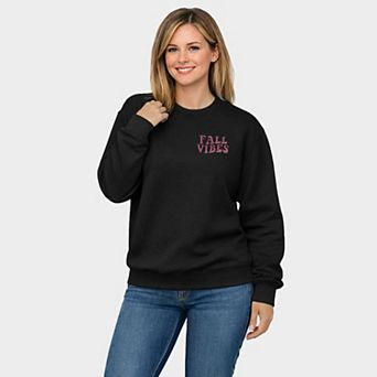 Embroidered Fall Vibes Retro - Women's Graphic Sweatshirt