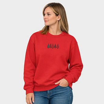 Embroidered Christmas Trees - Women's Graphic Sweatshirt