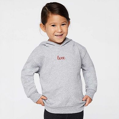 Embroidered Love Cursive - Toddler Hoodie