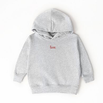 Embroidered Love Cursive - Toddler Hoodie