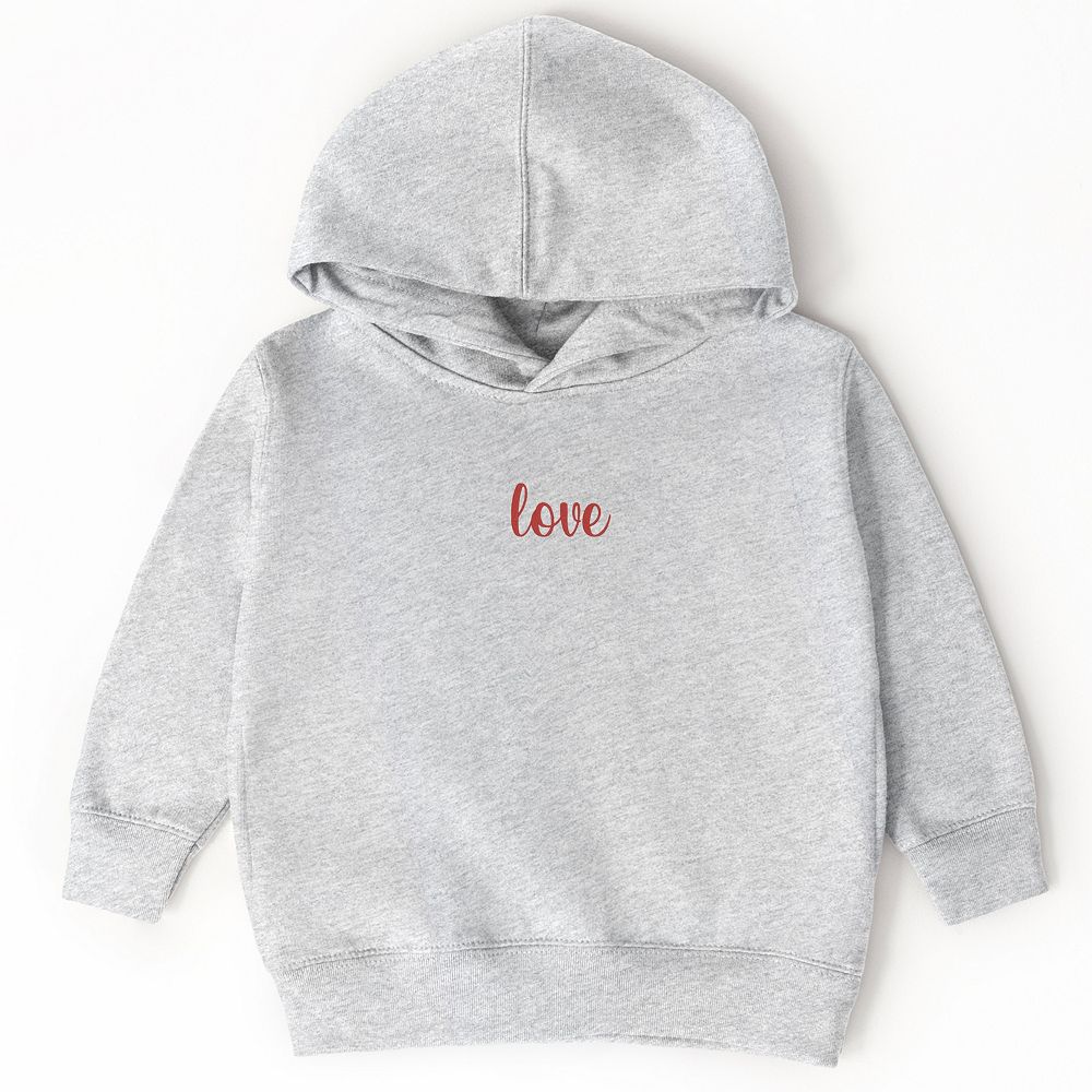 Embroidered Love Cursive - Toddler Hoodie