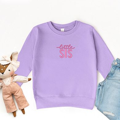 Embroidered Little Sis - Toddler Graphic Sweatshirt