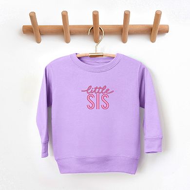 Embroidered Little Sis - Toddler Graphic Sweatshirt