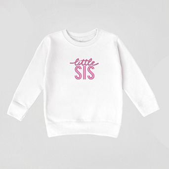 Embroidered Little Sis - Toddler Graphic Sweatshirt