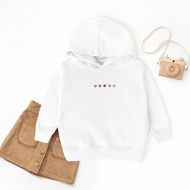 Embroidered Hearts Row - Toddler Hoodie
