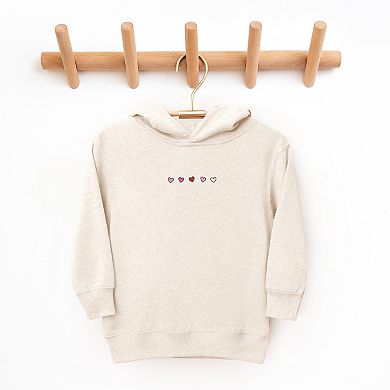 Embroidered Hearts Row - Toddler Hoodie