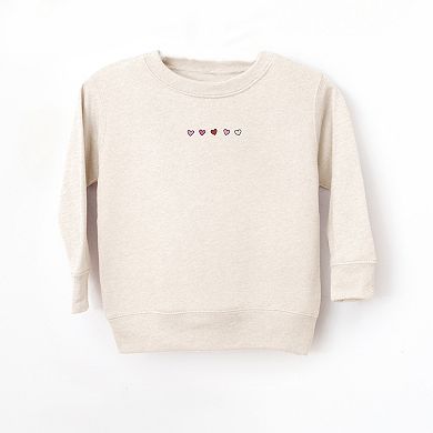 Embroidered Hearts Row - Toddler Graphic Sweatshirt