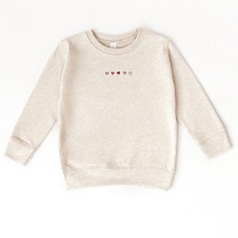 Embroidered Hearts Row - Toddler Graphic Sweatshirt