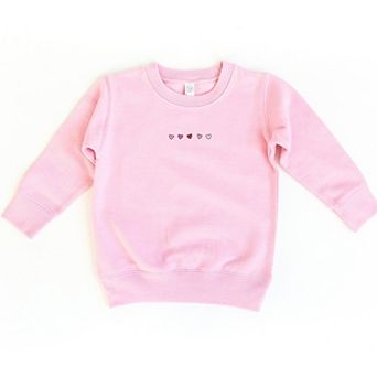 Embroidered Hearts Row - Toddler Graphic Sweatshirt