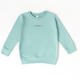 Embroidered Hearts Row - Toddler Graphic Sweatshirt