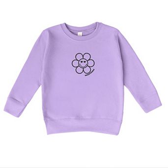 SmileyWorld Embroidered Daisy Smiley Face - Toddler Graphic Sweatshirt