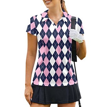 PINSPARK Women's Short Sleeve Golf Polo Shirt Lightweight Sweat Wicking Tennis Pickleball Top