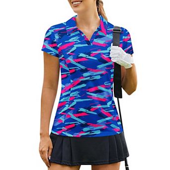 PINSPARK Women's Short Sleeve Golf Polo Shirt Lightweight Sweat Wicking Tennis Pickleball Top