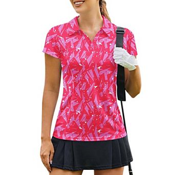 PINSPARK Women's Short Sleeve Golf Polo Shirt Lightweight Sweat Wicking Tennis Pickleball Top