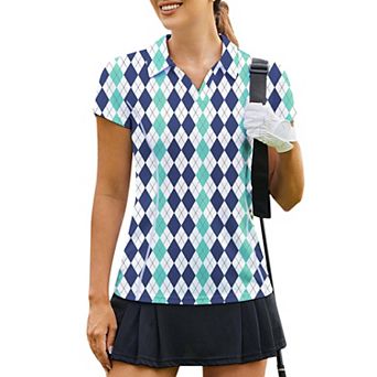 PINSPARK Women's Short Sleeve Golf Polo Shirt Lightweight Sweat Wicking Tennis Pickleball Top