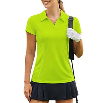 PINSPARK Women's Short Sleeve Golf Polo Shirt Lightweight Sweat Wicking Tennis Pickleball Top