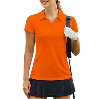 PINSPARK Women's Short Sleeve Golf Polo Shirt Lightweight Sweat Wicking Tennis Pickleball Top