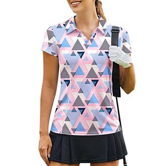 PINSPARK Women's Short Sleeve Golf Polo Shirt Lightweight Sweat Wicking Tennis Pickleball Top