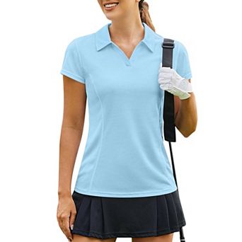 PINSPARK Women's Short Sleeve Golf Polo Shirt Lightweight Sweat Wicking Tennis Pickleball Top