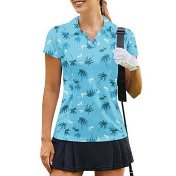 PINSPARK Women's Short Sleeve Golf Polo Shirt Lightweight Sweat Wicking Tennis Pickleball Top