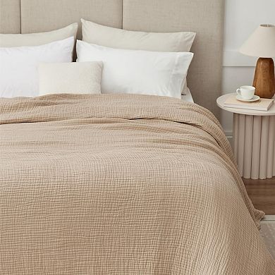 Cotton King Size Blankets for Bed 108" x 90", 6 Layers Cooling and Soft Muslin Throw Blanket