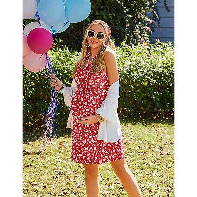 Ekouaer Womens Sleeveless Nursing Dress Summer Breastfeeding Dresses Adjustable Strap Maternity