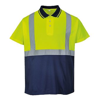 Portwest Mens Short Sleeve Two-Tone Hi-Vis Polo Shirt