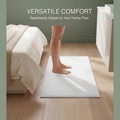 Reversible Cotton Tufted Bath Rug 3000GSM Plush Absorbent Quick Dry