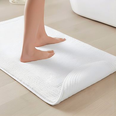 Reversible Cotton Tufted Bath Rug 3000GSM Plush Absorbent Quick Dry