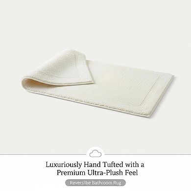 Reversible Cotton Tufted Bath Rug 3000GSM Plush Absorbent Quick Dry