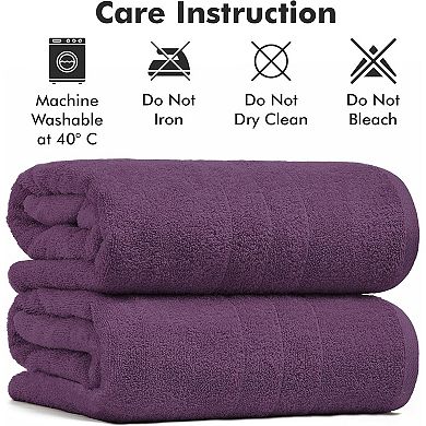 Bathroom Sheet Set Pack of 2 Jumbo Towels Cotton Soft Quick Dry Large Bath Towels