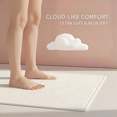 Non Slip Bath Mat Chenille Absorbent Quick Dry Rubber Backed Ultra Thin Washable