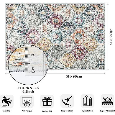 Entryway Rug, Kitchen Rugs Non Slip Washable, Non-Slip Indoor Door Mat Ultra-Thin Small Throw Carpet