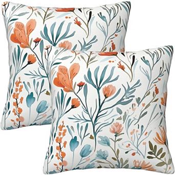Floral Throw Pillow Covers Set of 2 Decorative Flower Square Pillowcase Pillowcovers for Couch