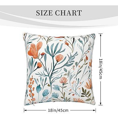 Floral Throw Pillow Covers Set of 2 Decorative Flower Square Pillowcase Pillowcovers for Couch